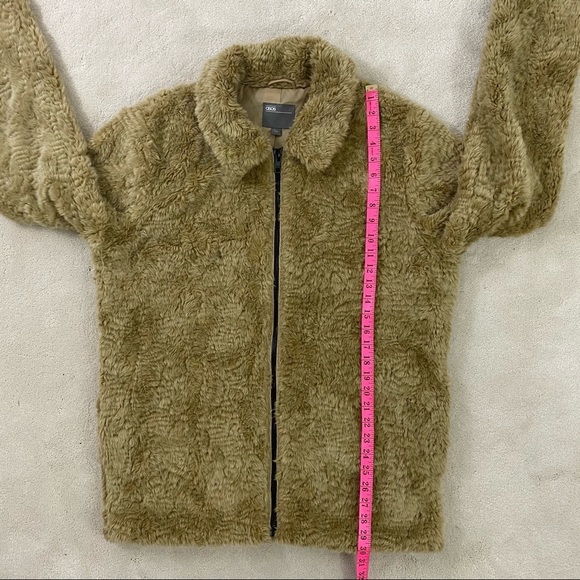 ASOS Women's Beige / Tan Sherpa Cozy Zipper Jacket Teddy Coat Size L - Picture 7 of 10